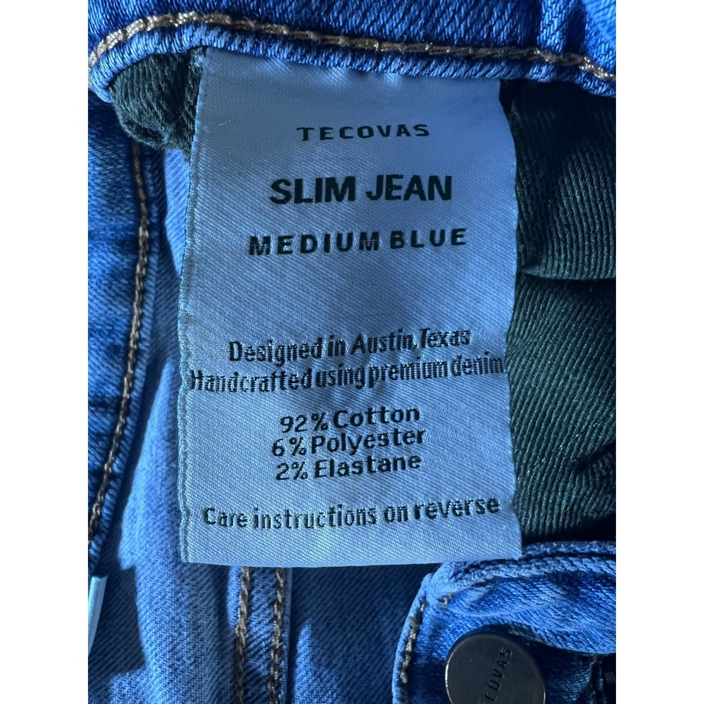 Tecovas 33x30 - Measures 32x29 - Mens Slim Medium Blue Jean Denim Pants - Picture 6 of 16